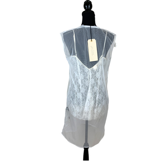 SATINE Label Italian Silk Sheer Mesh Slip Coverup - Picture 5 of 7